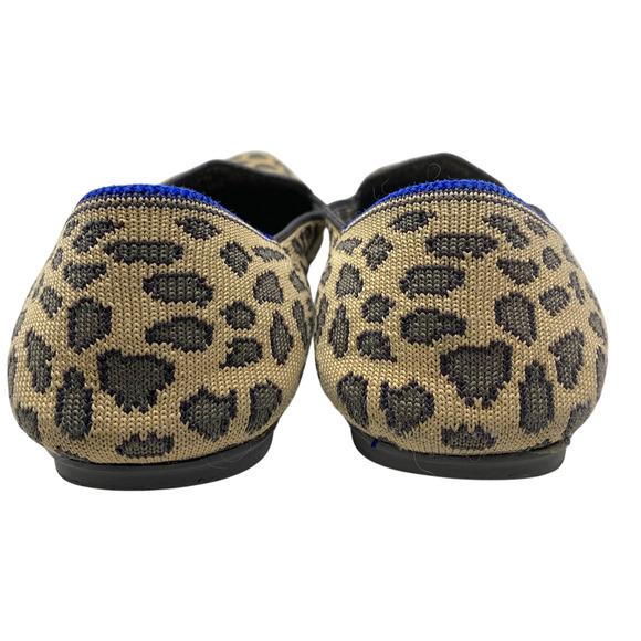 Rothy’s The Loafer Leopard Print Flats Blue Trim Accent Sz 8 Smoking Slippers - Picture 9 of 11